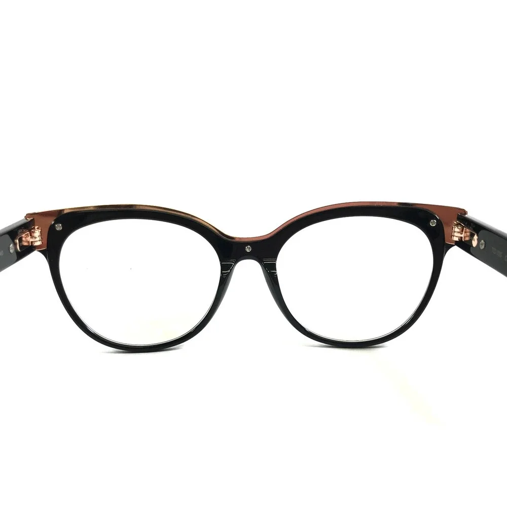 Tom Davies Eyeglasses Frames TD705 Col. 2056 Shiny Black Polished Gold 51-17-140